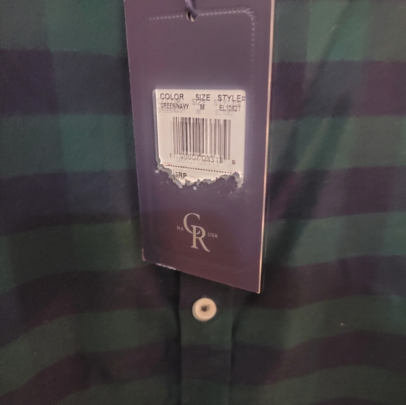 NWT Chatham Road Mens Sz M Green Navy Plaid Shirt Preppy - Picture 6 of 7